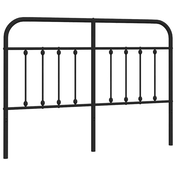vidaXL Metal Replace Headboard Black 150 cm