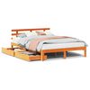 vidaXL Bed Frame with Drawers without Mattress Wax Brown 120x190 cm Small Double