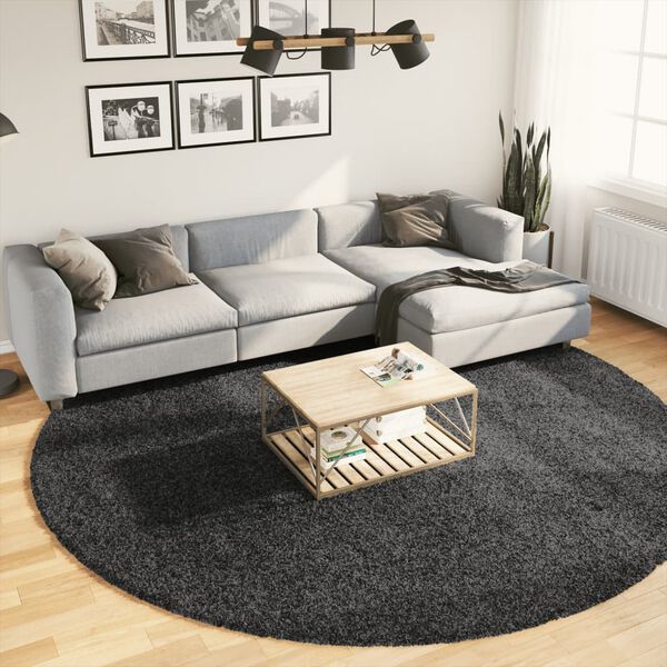 vidaXL Shaggy Rug PAMPLONA High Pile Modern Anthracite &Oslash; 280 cm