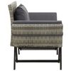vidaXL Garden Bench with Cushions Grey 176 cm Poly Rattan