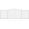 vidaXL Arched Gabion Baskets 8 pcs 400x30x120/140 cm Galvanised Iron