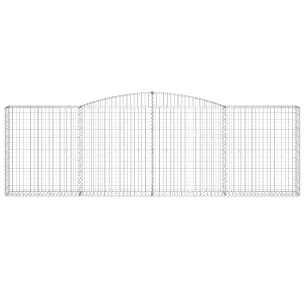 vidaXL Arched Gabion Baskets 8 pcs 400x30x120/140 cm Galvanised Iron
