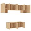 vidaXL 6 Piece TV Wall Units Sonoma Oak Engineered Wood