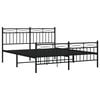 vidaXL Metal Bed Frame without Mattress with Footboard Black 160x200cm