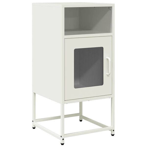 vidaXL Bedside Cabinet White 36x39x78 cm Cold-rolled Steel