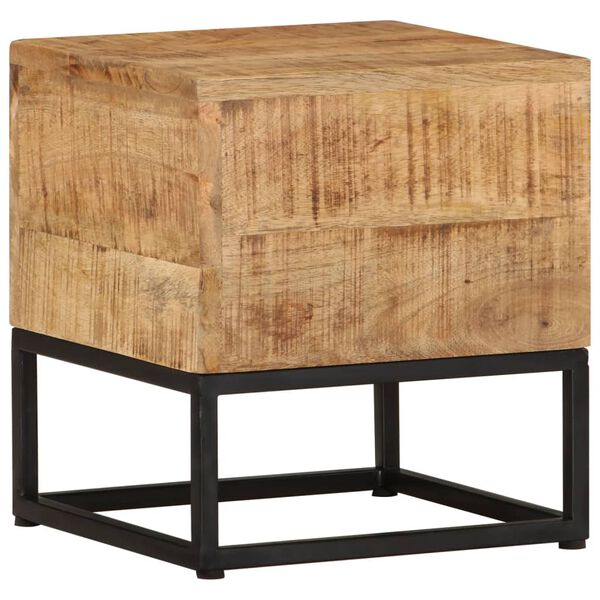 vidaXL Side Table 30x30x33 cm Rough Mango Wood