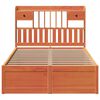 vidaXL Bed Frame without Mattress Wax Brown 120x190 cm Small Double Solid Wood Pine