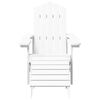 vidaXL Garden Adirondack Chair with Footstool HDPE White
