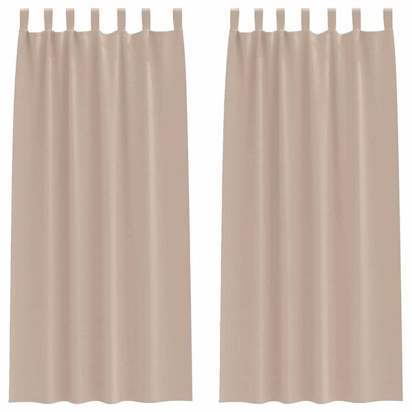 vidaXL Blackout Curtains with Rings 2 pcs Taupe 245 x 140 cm Polyester