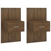 vidaXL Wall-mounted Bedside Cabinets 2 pcs Brown Oak