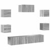 vidaXL 7 Piece TV Cabinet Set Grey Sonoma Engineered Wood
