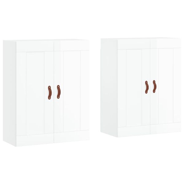 vidaXL Wall Mounted Cabinets 2 pcs High Gloss White Engineered Wood
