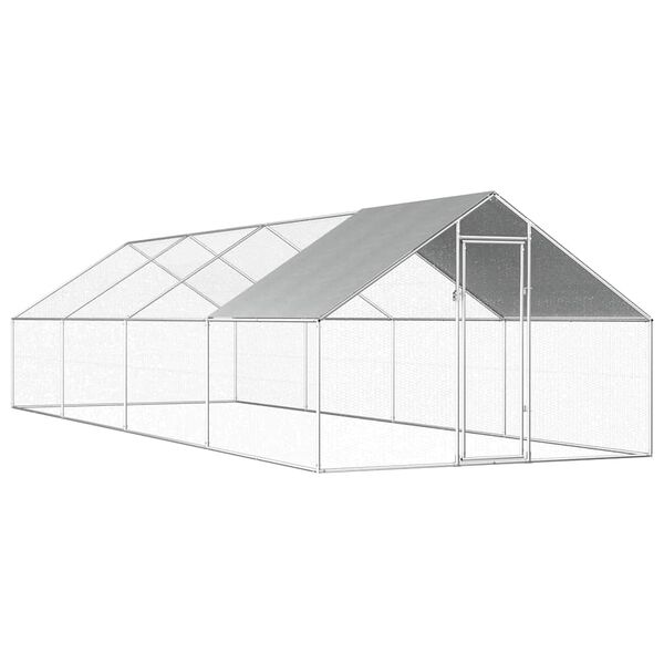 vidaXL Outdoor Chicken Cage 2.75x8x1.92 m Galvanised Steel