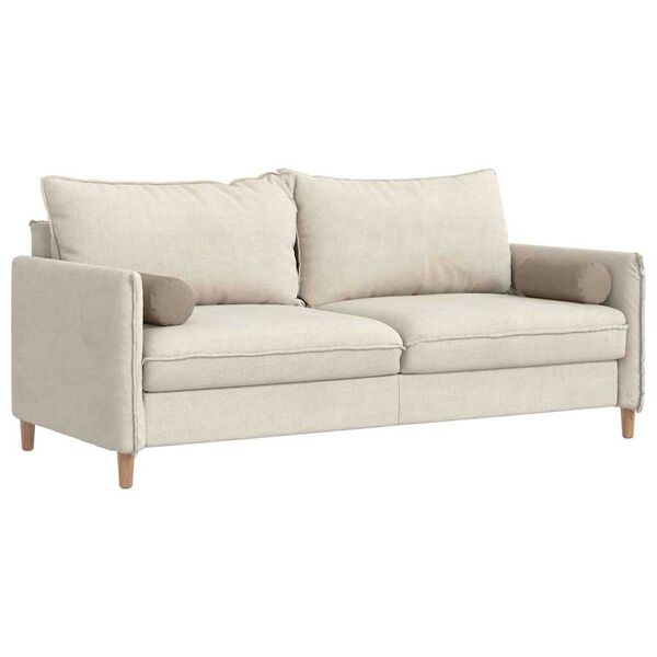 vidaXL Bolster Pillows 2 pcs Taupe Ø 15 x 40 cm Microfibre Fabric