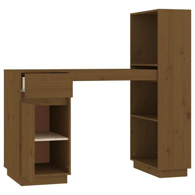 vidaXL Desk Honey Brown 110x53x117 cm Solid Wood Pine