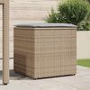 vidaXL Cushion Box with Storage Beige 50 x 50 x 50 cm Poly Rattan