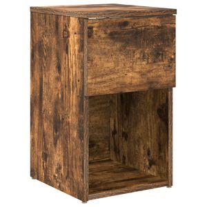 vidaXL Bed Cabinet Smoked Oak 29 x 31.5 x 49 cm Engineered Wood