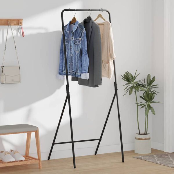 vidaXL Clothes Rack Black 60 x 53 x 155 cm Steel