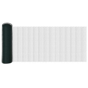 vidaXL Hexagon Fence Green 0.5 x 10 m PVC