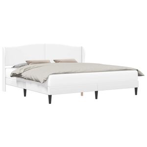 vidaXL Bed Frame with Headboard White 180 x 200 cm Faux Leather