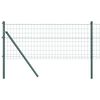 vidaXL Fence with Post Green 0.6 x 50 m Steel and PVC