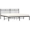 vidaXL Metal Bed Frame without Mattress with Headboard Black 183x213cm