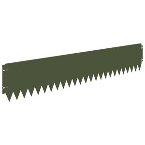 vidaXL Lawn Edging 20 pcs 103 x 20 cm Steel Olive Green