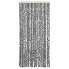 vidaXL Fly Curtain Grey and Black and White 90x220 cm Chenille
