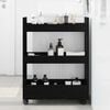 vidaXL Narrow Storage Trolley Black Oak 60 x 22 x 80 cm