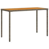 vidaXL Garden Table with Acacia Wood Top Grey 115x54x74 cm Poly Rattan