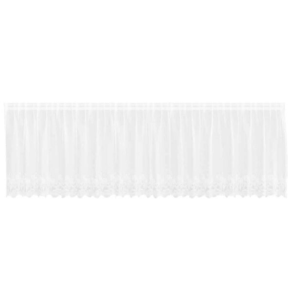 vidaXL Lace Curtain with Curtains Floral White 100 x 500 cm Polyester