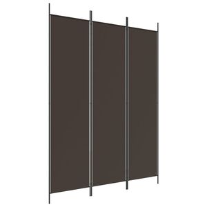 vidaXL 3-Panel Room Divider Brown 150x200 cm Fabric