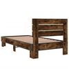 vidaXL Bed Frame without Mattress Smoked Oak 75x190 cm Small Single
