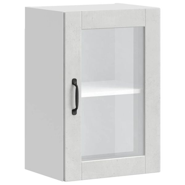 vidaXL Kitchen Wall Cabinet with Glass Door&nbsp;Porto Concrete Grey
