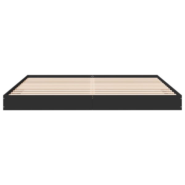 vidaXL Bed Frame without Mattress Black 200x200 cm Engineered Wood