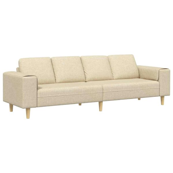 vidaXL Sofa Set Cream Fabric