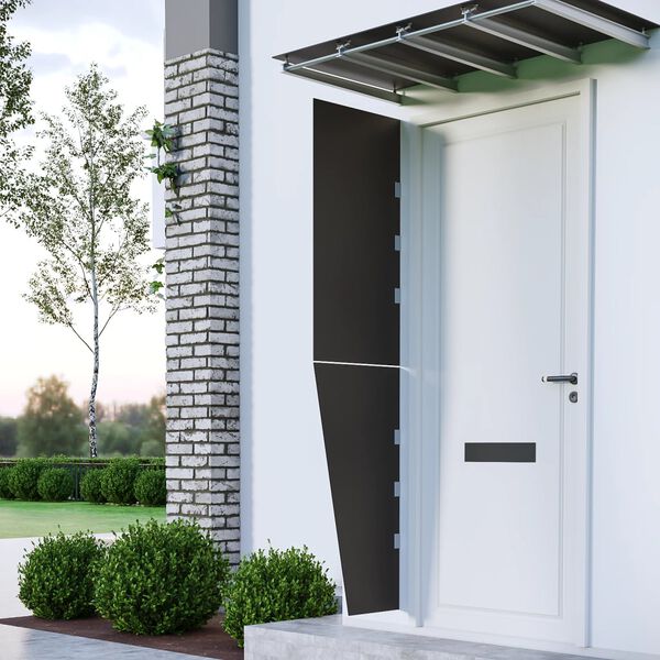 vidaXL 2 Piece Side Panels for Door Canopy Black Tempered Glass