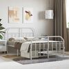 vidaXL Metal Bed Frame without Mattress with Footboard White 120x200cm