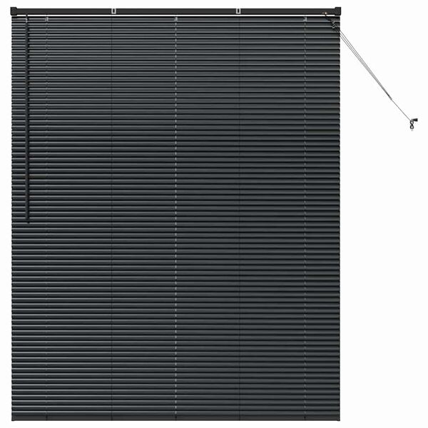 vidaXL Window Blind with Curtains Manual Black Aluminium