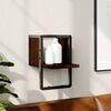 vidaXL Wall Shelf with Bar Brown Oak 20x25x30 cm