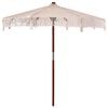vidaXL Macrame Parasol 252.5 x 252.5 x 260 cm Cotton and Teak Wood