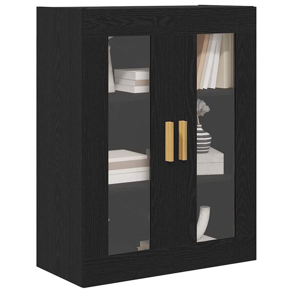 vidaXL Wall Cabinet Black Oak 69.5 x 34 x 90 cm Engineered Wood