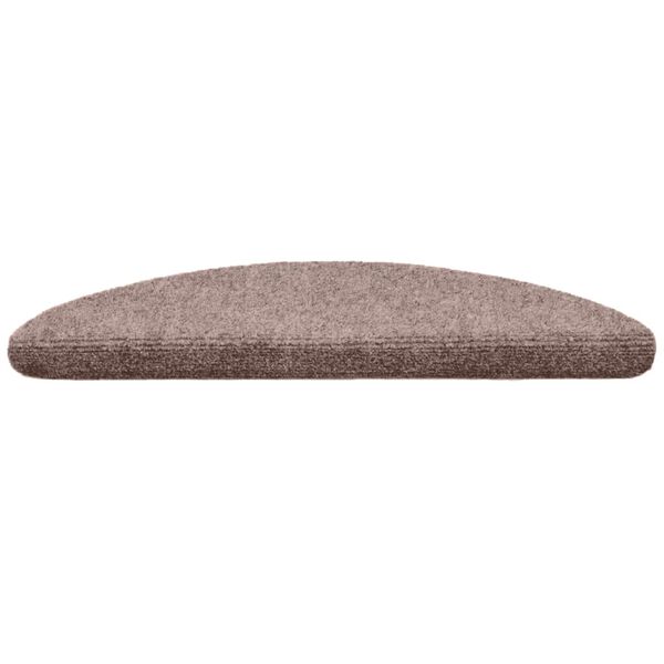 vidaXL Stair Mats Self-adhesive 15 pcs 56x17x3 cm Light Brown Half Round