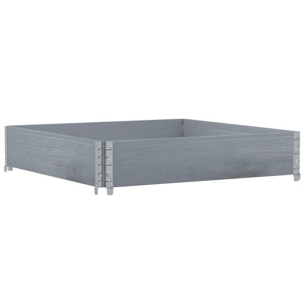 vidaXL Pallet Collar Grey 100x100 cm Solid Wood Pine