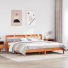 vidaXL Bed Frame without Mattress Wax Brown 200x200 cm Solid Wood Pine