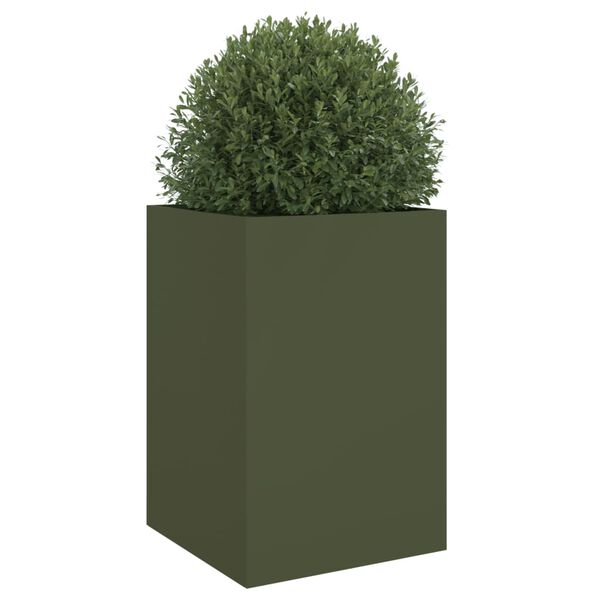 vidaXL Planter Olive Green 52x48x75 cm Steel