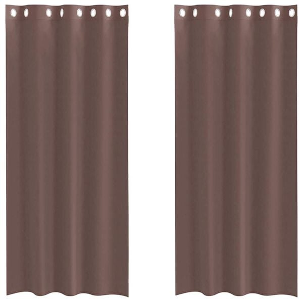 vidaXL Voile Curtains with Grommets 2 pcs Brown 140x245 cm