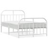 vidaXL Metal Bed Frame without Mattress with Footboard White 120x200cm