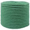 vidaXL Cotton Rope 12 mm 250 m Green 100% Cotton