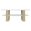 vidaXL Coffee Table White and Sonoma Oak 110x55x42 cm Engineered Wood